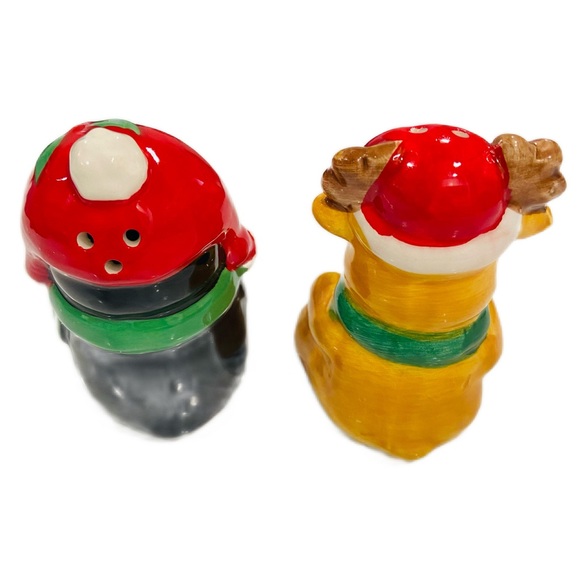 Christmas Penguin and Bear Ceramic Salt & Pepper Shakers (new) - Picture 4 of 9